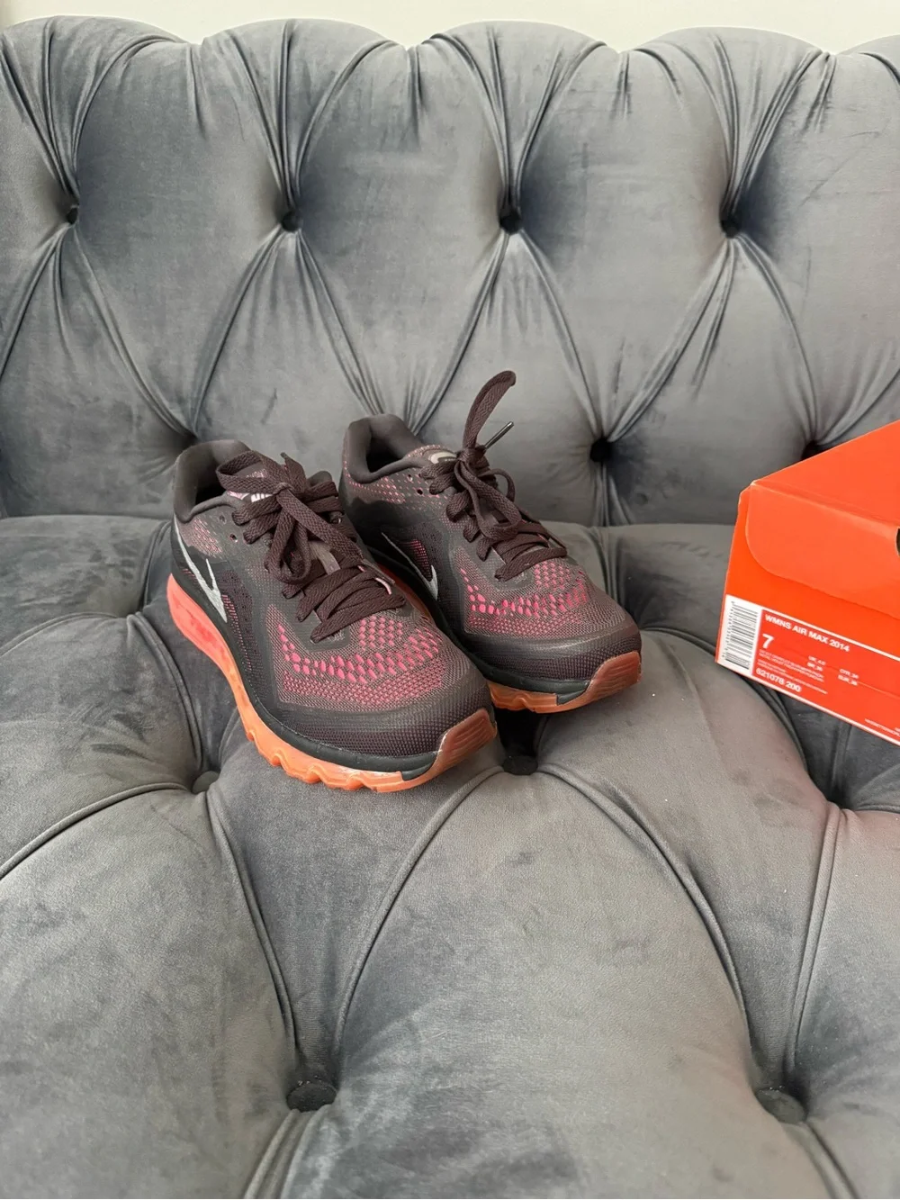 Vintage Y2K Nike Brown and Orange Women's Air Max Sneakers